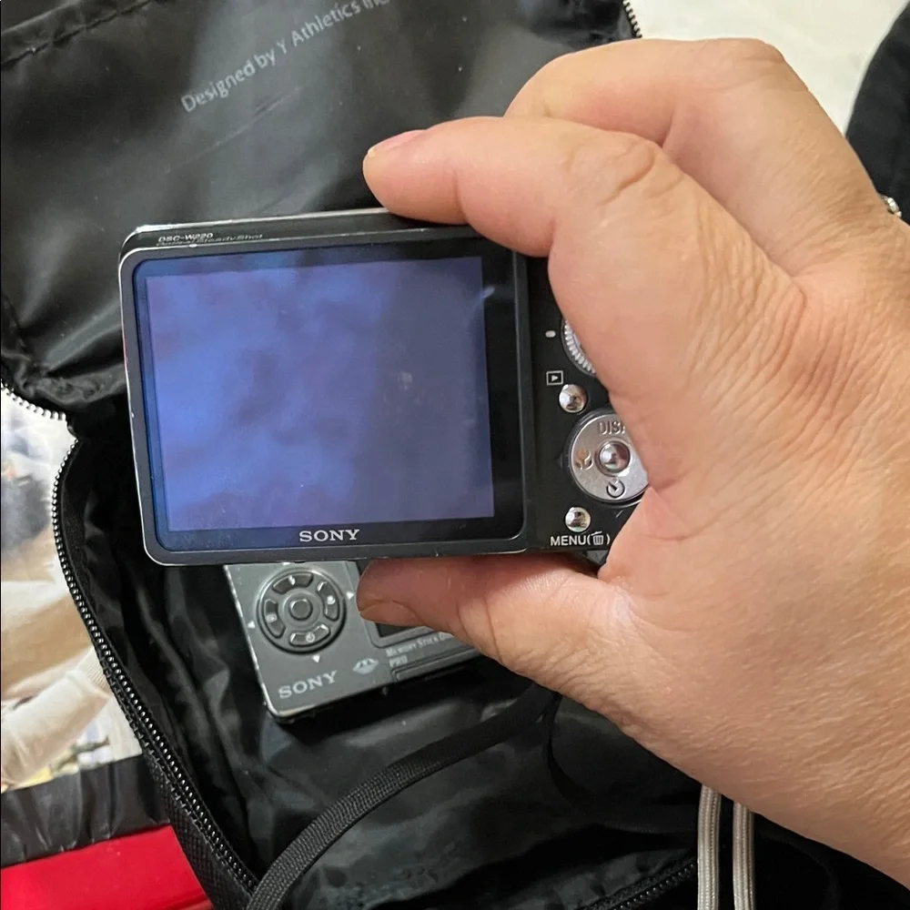 Sony Black and Silver Compact Digital Camera with Case and Accessories